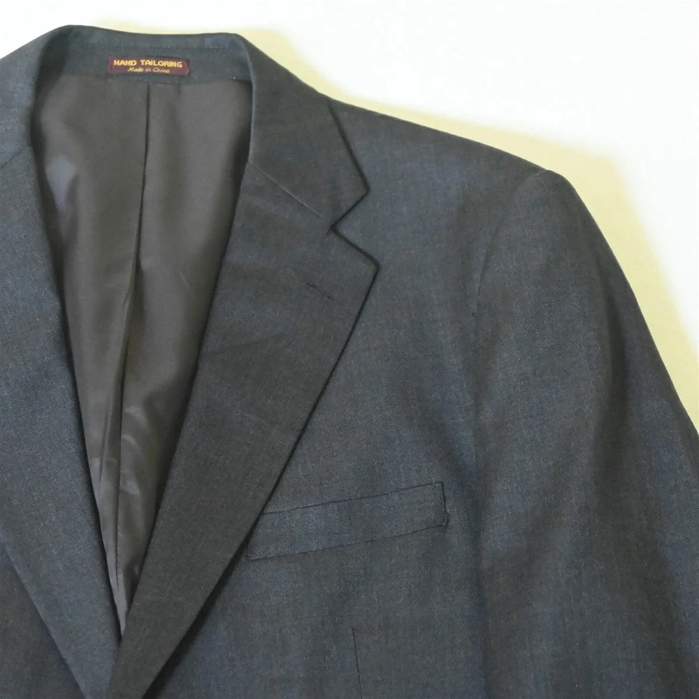Kenneth Morton 42R Charcoal Gray 100% Wool Mens Blazer‎ Suit Jacket Sport Coat